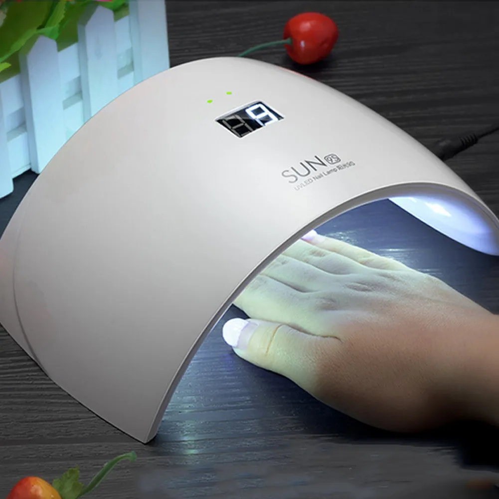 

24W Nails Dryer Curing Light With Bottom LCD Display UV LED Lamps Fingernail Toenail Gels Based Polishes