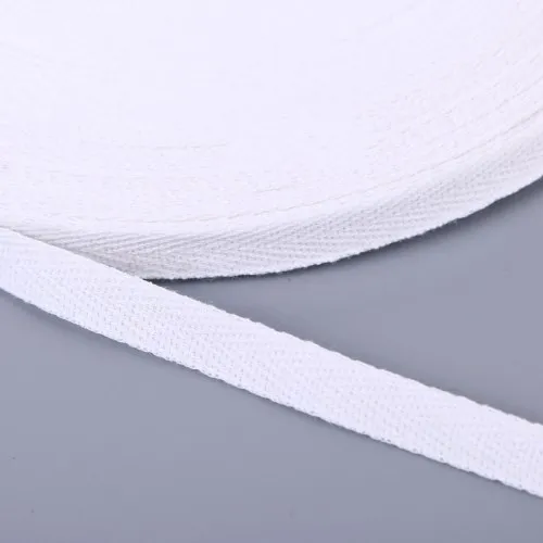 Лента шириной 20 мм, чистый цвет, лента в елочку, хлопок, тесьма 2 см, плетеный ремень, рюкзак, сделай сам, материал ручной работы, 10 ярдов - Цвет: 7 White
