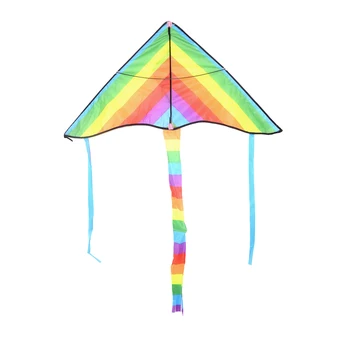 

Kite Surf Without Control Bar Single-Line Kites Outdoor Rainbow Kite Long Tail Nylon Toys For Kids Children'S Kite Stunt