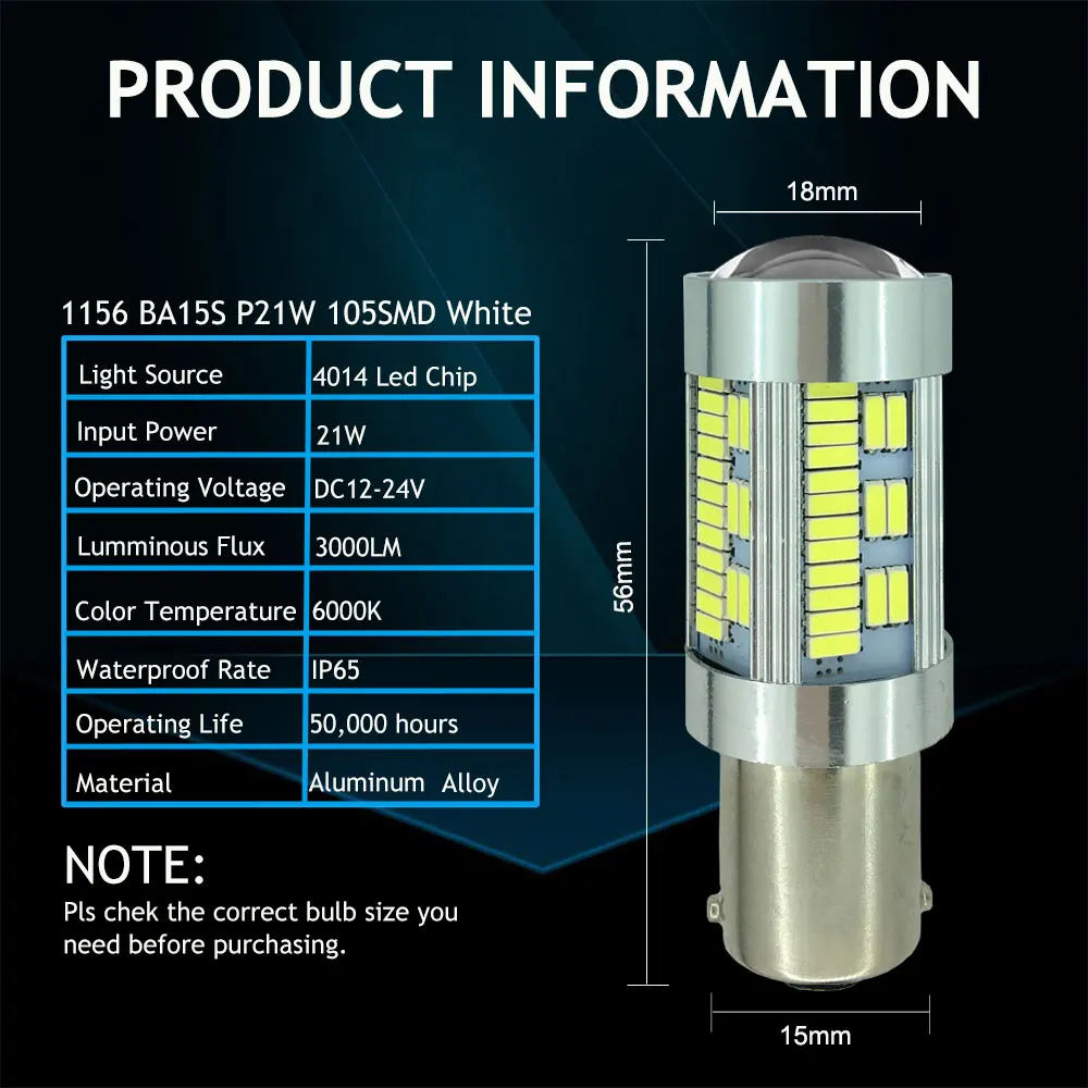 1 шт. T20 CANBUS светодиодный W21W 7440 лампы 4014 105SMD без Hyperflash 1156 BA15S P21W светодиодный PY21W BAU15S лампа авто обратный сигнал поворота бордовый