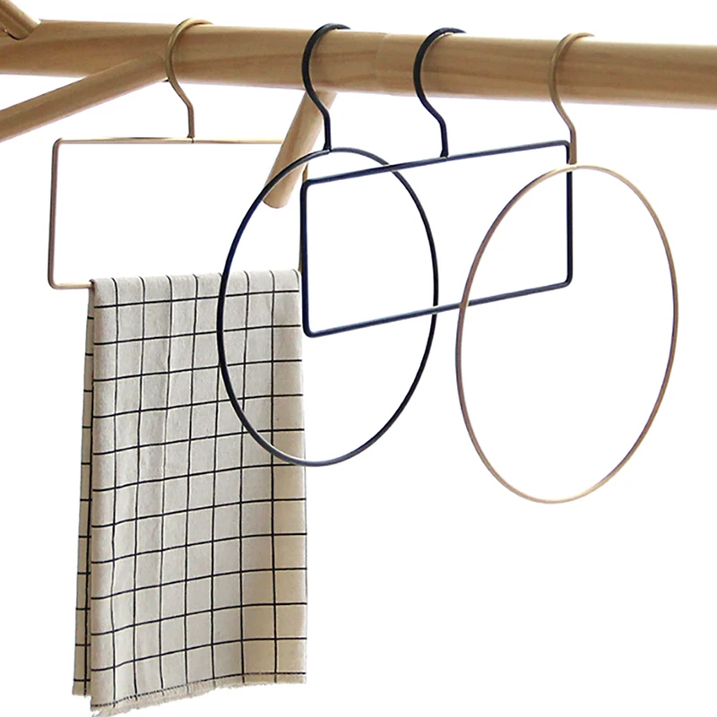 

Geometric Design Nordic Style Gold Iron Art Wall Hook Storage Rack Home Organizer Decor Tool For Clothes Tie Towel Livingroom