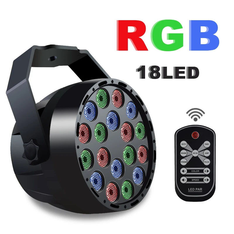 LED RGB Par Light 18W LED Stage Lights Master slave Flat KTV Disco DJ