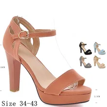 Summer Ladies Pumps Women Peep Toe High Heel Shoes Platform Gladiator Sandals Woman High Heels Sandals Plus Size 34-40.41.42.43