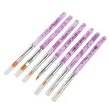 New 7 Pieces Fashion UV Gel Acrylic Painting Drawing Pen Nail Art Pen Brushes Polish Builder Tools Sets & Kits PE3 S9