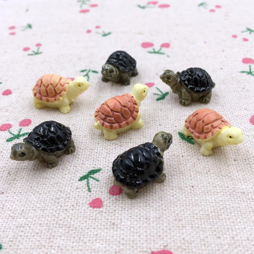 

10 Pieces Resin Turtle Fairy Garden Miniatures Terrarium Figurines Decorative Craft Gnome For Dollhouse Mini Garden Accessories