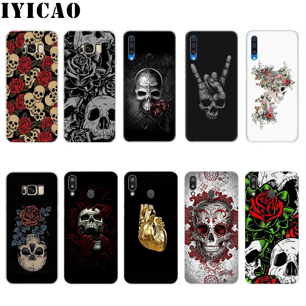 IYICAO розовых роз черепа Pattern Жесткий чехол для Samsung Galaxy J1 J2 J3 J5 J6 J7 ЕС и США премьер M10
