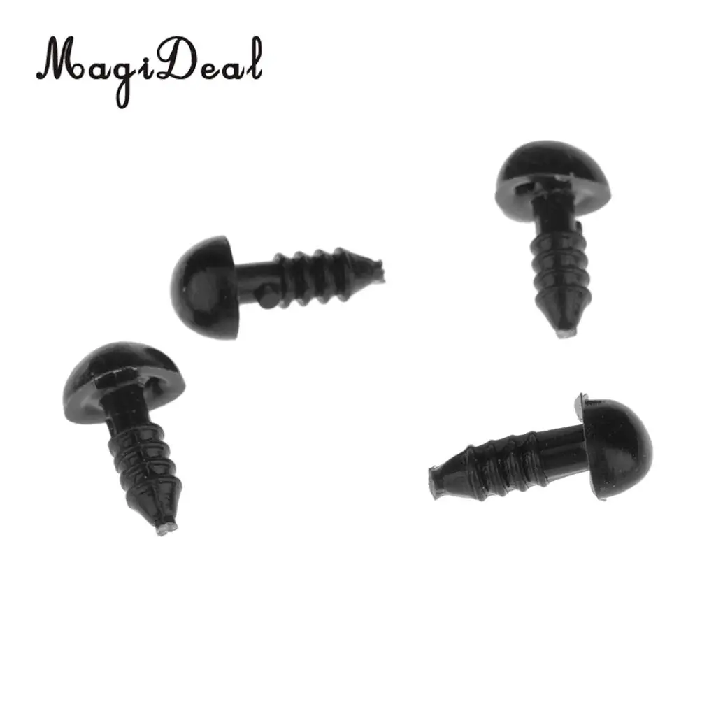 MagiDeal High Quality 100Pcs Plastic DIY Craft Animal Triangle Nose for Bear Dog Animal Toy Puppets Doll Black 7x9mm