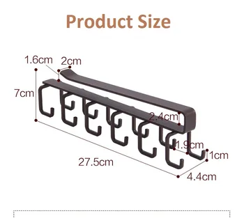 

1 Kitchen Closet Storage Rack Cupboard Hanging Hook Iron No Trace Suspension Hook Multifunction Hanger Storage Organizer Holder