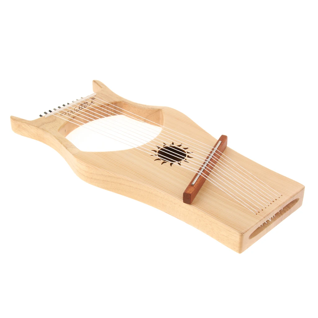 Tooyful Exquisite 10 Strings Lyre Harp Harfe Arpa with Tuning Key Storage Bag Strings Cleaning Cloth String Instrument
