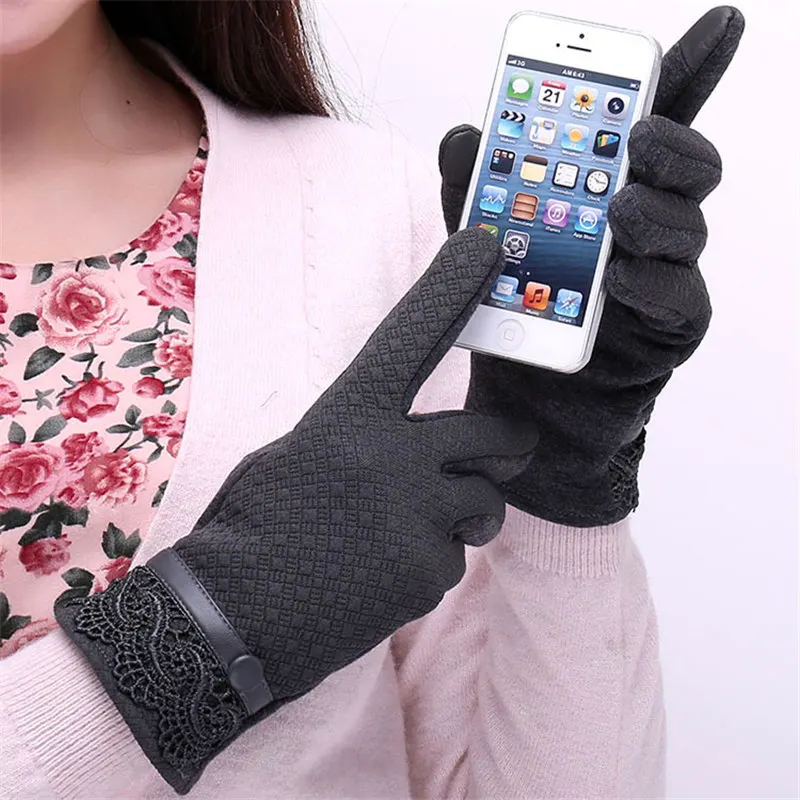 Touch Screen Lady Korean Version Woman Gloves Sweet Lace Wrist Keep Warm Driving Female Mittens 2019 New XSS12 Touch Screen Lady Korean Version Woman Gloves Sweet Lace Wrist Keep Warm Driving Female Mittens 2019 New XSS12