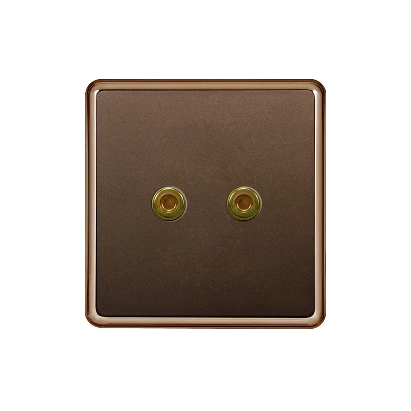 

2 Pin Audio Socket, New style design Dark Champagne Gold Panel Wall outlet 110-250V