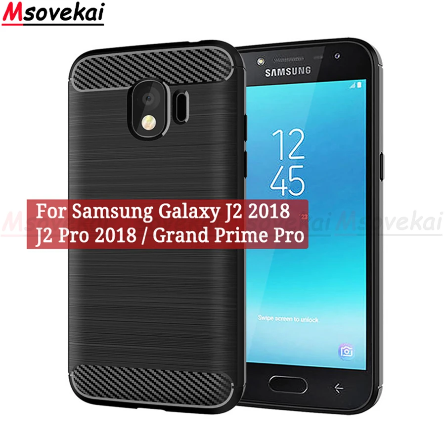 

For Samsung Galaxy J2 Pro 2018 Case Cover Shockproof Carbon Fiber Bumper TPU Silcone Protector Cover For Samsung Galaxy J2 2018
