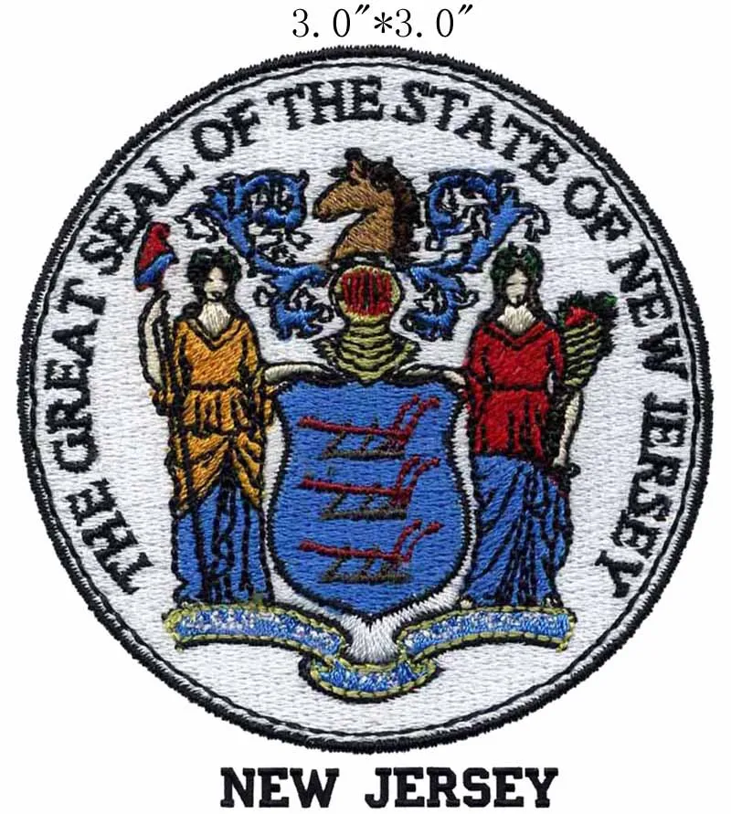 New Jersey State Seal Patch 3&quot Wide Shipping/Helmet Badge/Blue Shield | Дом и сад