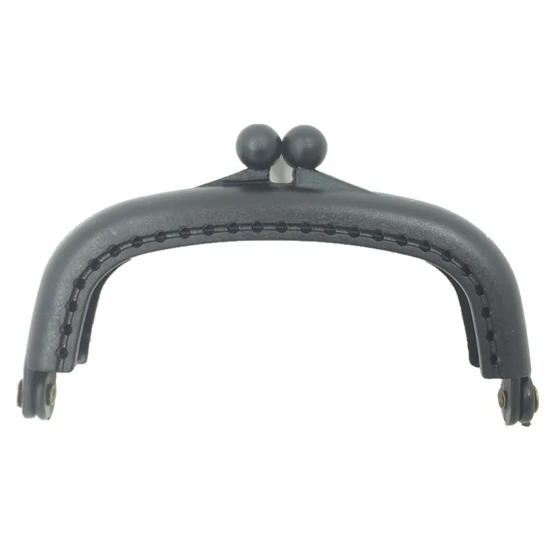 

High Quality Coins Purse Arc Frame Kiss Clasps Lock Plastic Handle Clutch Black 9x5cm 10Pcs/lot