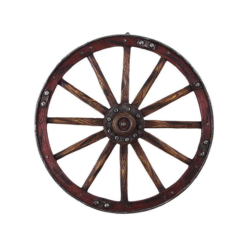 

North American 28 degree retro large wheel wall pendant simulation large resin crafts customized one hair