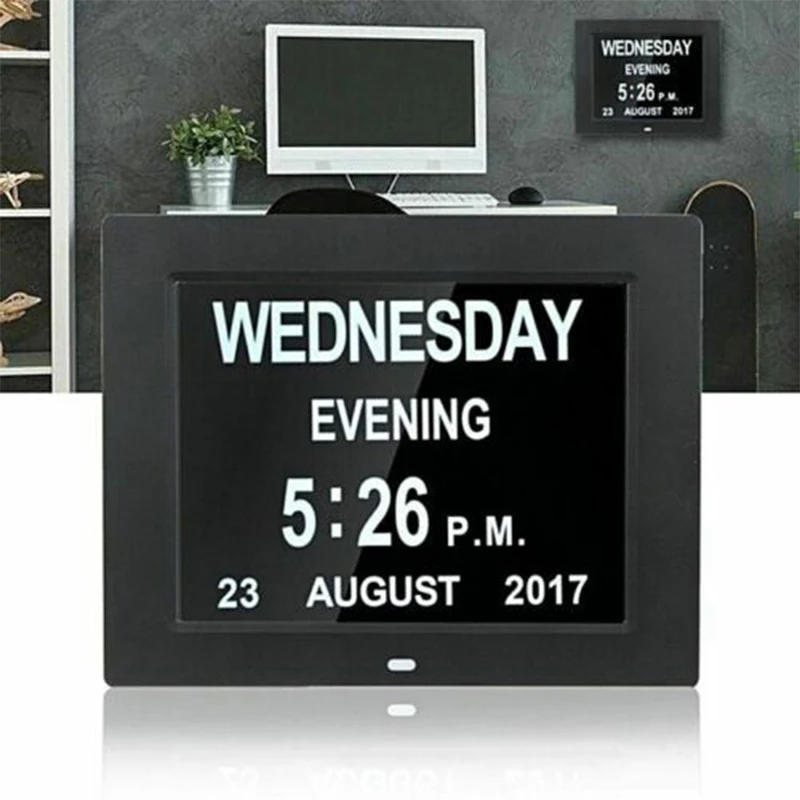8 ''домашний светодиодный цифровые настольные часы электронный будильник с подсветкой Настольные часы 8 языков Большие буквы офисные настольные часы декоративные