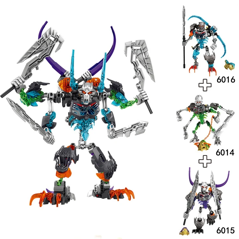 

3 IN 1 Skull Slicer Assembly Skull Bionicle Robot Building Blocks Compatible legoe bionicle figures Bricks Toy for kids Gifts