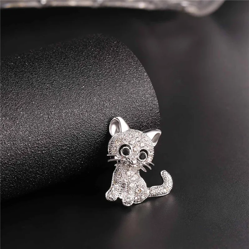 Женская/Мужская брошь в виде кошки B2453|brooch jewelry|pins and broochesrhinestone brooch |