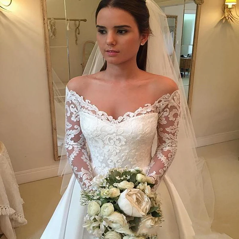 2018-newest-v-neck-long-sleeve-wedding-dresses (2)