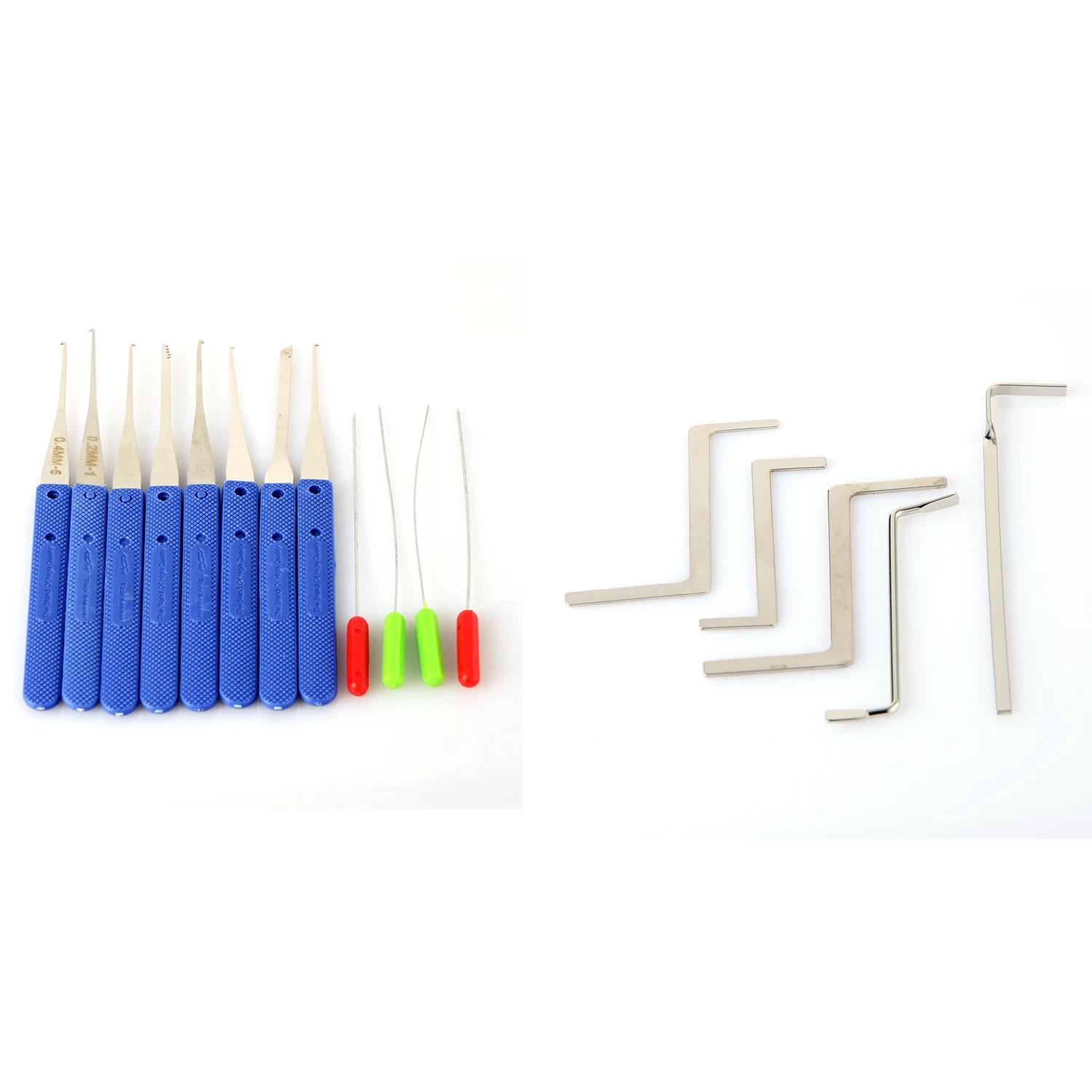 

Locksmith Value Two Set 5pcs Wrenth Tension Tools And 12pcs Klom Broken Key Extractor Tools P00