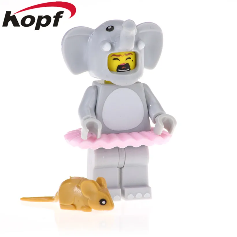PG1254 Without Box PG1251 одиночные продажи фигурки Единорог мальчик кактус девочка Паук Мальчик клоун кошка слон девушка строительные блоки кирпичи игрушки для детей - Цвет: PG1254 Without Box