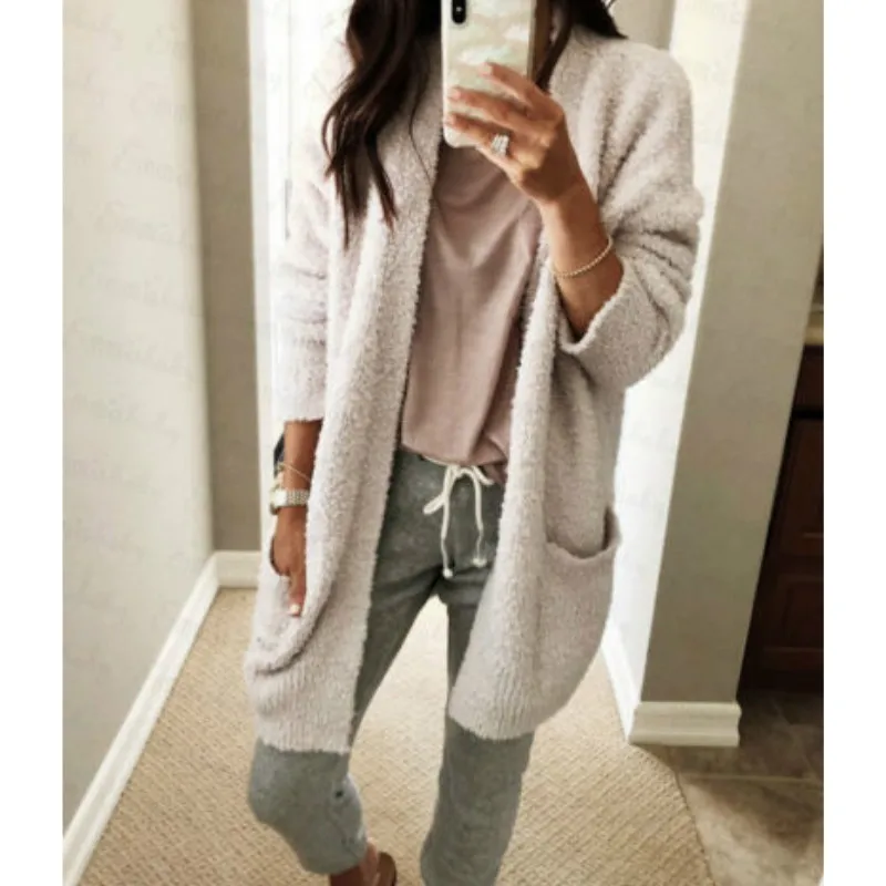 2018 New Fashion Autumn Spring Women Sweater Cardigans Casual Warm Long Design Female Knitted Loose Coat Cardigan Sweater Sweaters