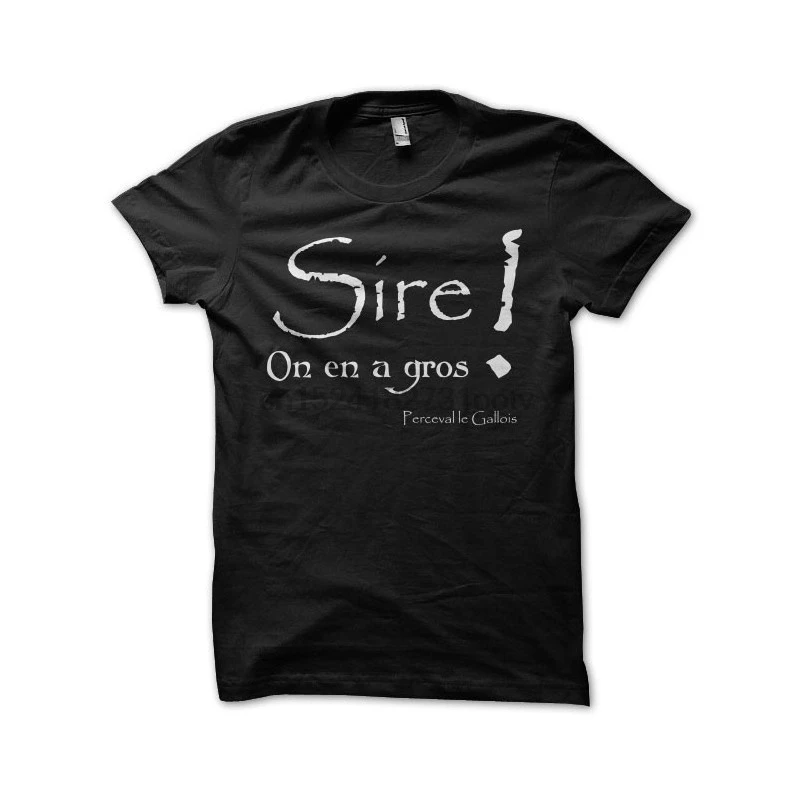 

Men's Kaamelott Perceval Sire on En a Gros Black Casual T Shirt