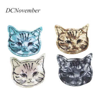 

Vintage Cat Head Brooches Women Men Resin Acrylic Lovely Cat head Brooches Gifts DCNovember
