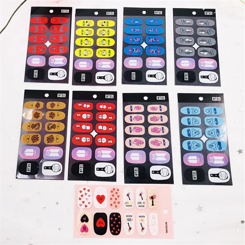 

New Kpop BTS Bangtan Boys BLACKPINK COOKY CHIMMY Nail Sticker Beauty Nail Art Stickers Full Cover Sticker Wraps Decorations DIY