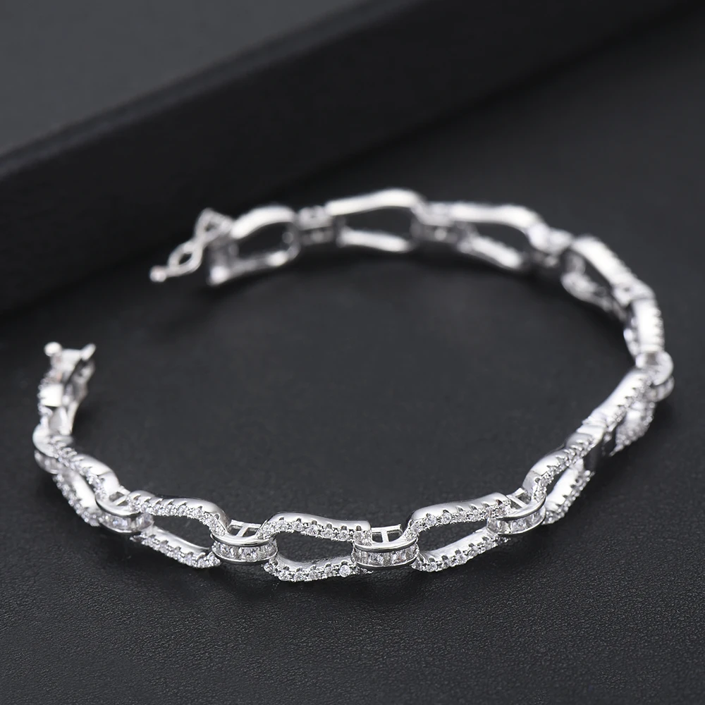 Комплект ювелирных изделий из кольца и браслета с фианитом|Ювелирные наборы| |