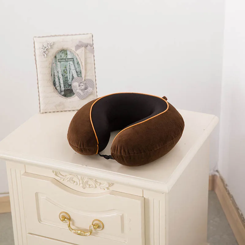 AAG u-образная подушка для путешествий Memory Foam Подушки для поддержки шеи подголовник мягкий медленный отскок самолета офисные Подушка для сна - Цвет: brown