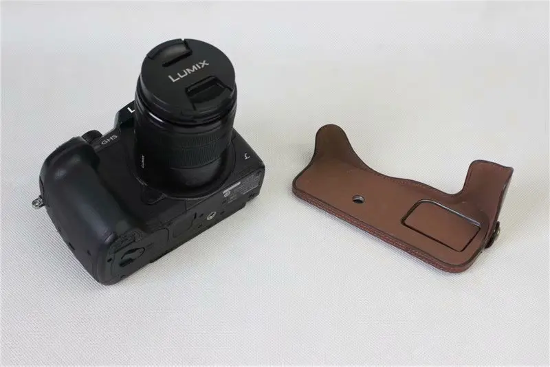Чехол для видеокамеры из искусственной кожи для Panasonic GH5 Lumix GH5 с ремешком и открытой батареей 3 цвета+ мини-сумка