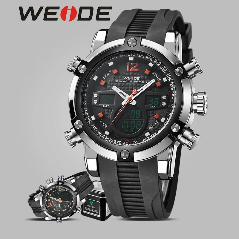 

WEIDE brand quartz sports wrist watch casual genuine waterproof watch chronograph fashion masculinos cheap electronic watches