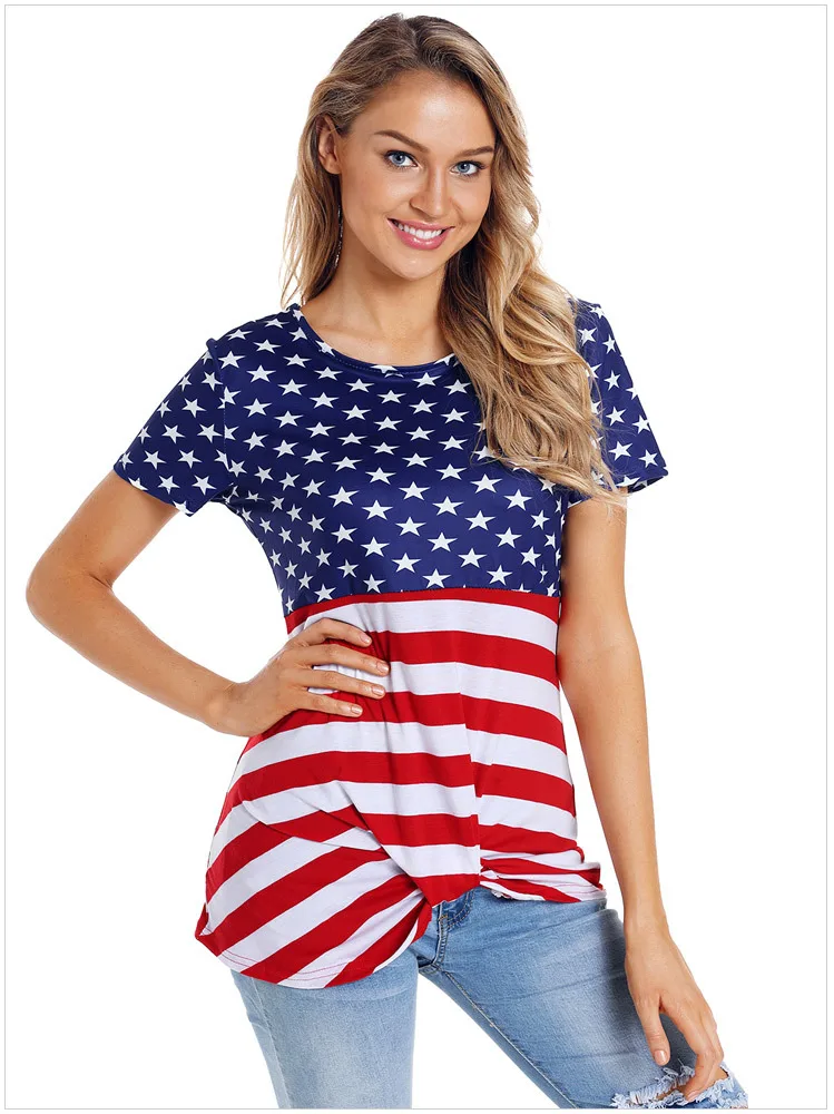 usa flag t shirt women  (3)