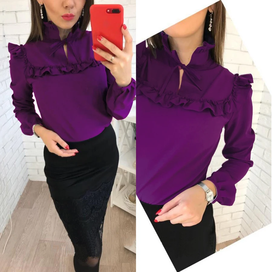 Cheap purple blouses for women dresses