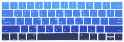 Корейская клавиатура чехол для Macbook Pro 1" A1706 15" A1707 с сенсорной панелью ID, США Радуга прочный силиконовый чехол для клавиатуры наклейка - Цвет: 4