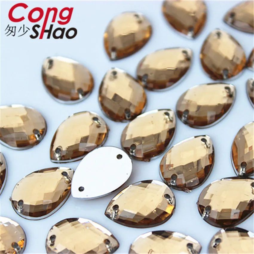Цветные акриловые стразы Cong Shao ZZ601 с плоской задней стороной 50 шт. 10*14 мм Отделка