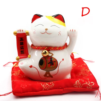 4 дюйма Maneki Neko керамика Lucky Cat домашний декор фарфоровые украшения креативные деловые подарки Фортуна кошка копилка фэншуй ремесло - Цвет: D