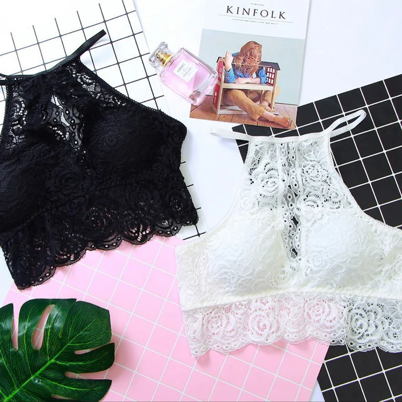 

SP&CITY Transparent Hollow Out Women Lace Push Up Bras Fashion Female Lingerie Bandage Design Sexy Pad Bra Chest Wire Free