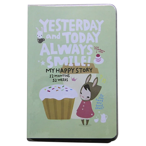 

Cute Notebook Red Hat Girl Agenda Week Plan Diary Day Planner Journal Record Stationery Office School Supplies Green