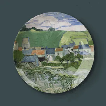 

8-inch Van Gogh Oil Painting Porcelain Plate Creative Home Craft Hanging Plate Decor Living Room Plate Wall Business Gift M1931