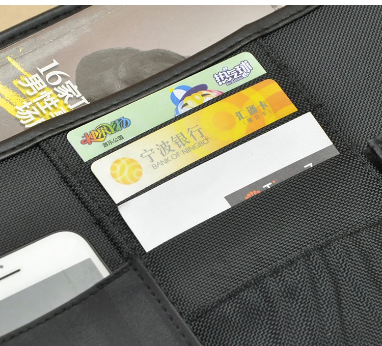 Холщовая ткань и искусственная кожа A4 менеджер Сумка На Молнии padfolio портфель папка для документов с ipad Мобильный телефон сумка 1261B