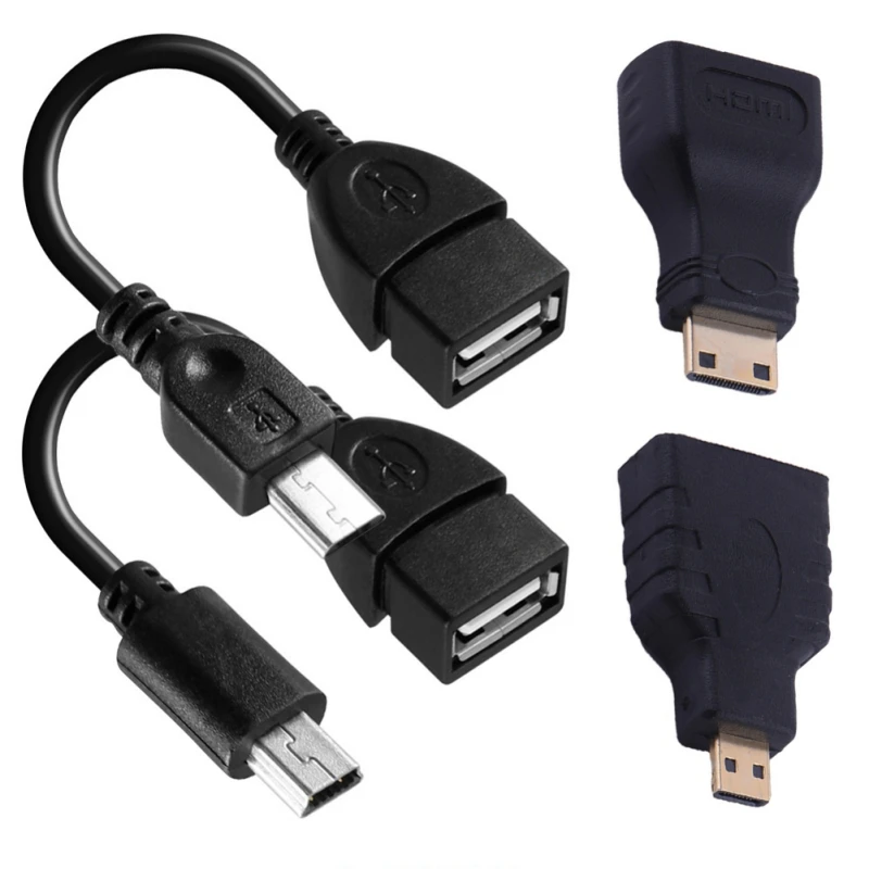 

Micro USB OTG Connector Cable For Android Tablet Computer Digital Camera 4Pk Adapters Micro USB HDMI Mini Adapter Kit