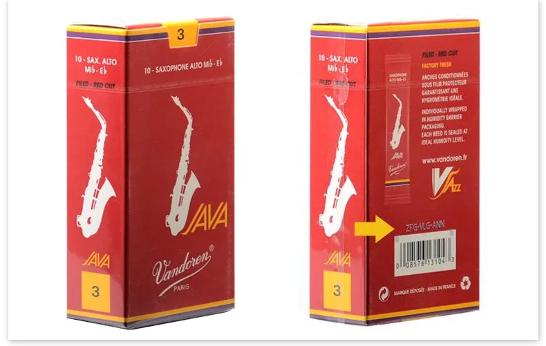 Оригинальные французские саксофоны Vandoren JAVA Alto Sax Red Reeds/Eb Alto Саксофон Reeds 2,5#3,0#3,5# коробка из 10 [с подарком]