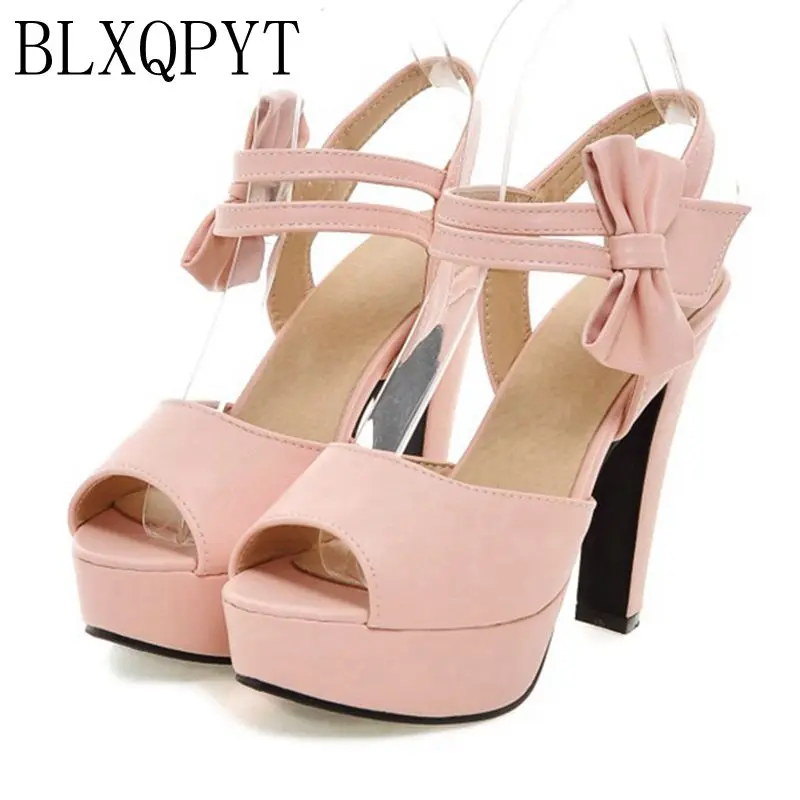 

BLXQPYT Plus Sale Big and Small Size 31- 47 Sandals Summer Style Ladies Platforms Dress Sweet High Heels Shoes Woman 73-7