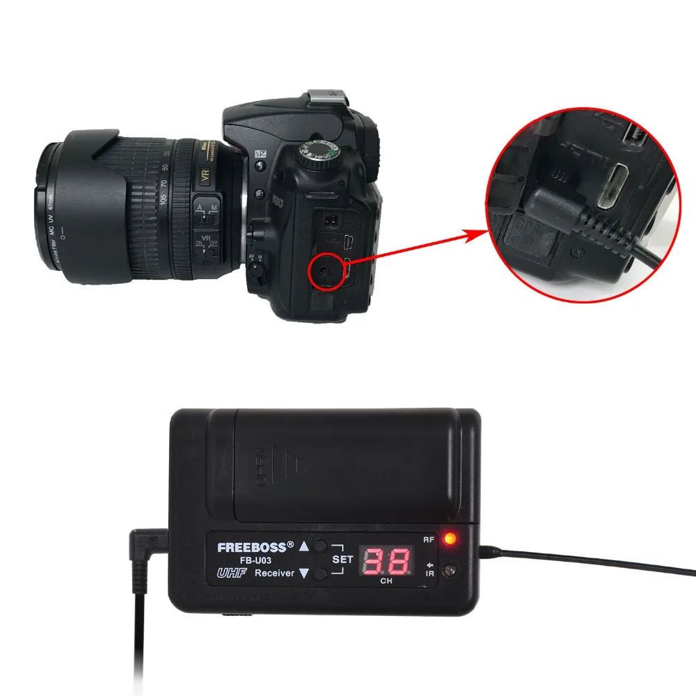 FREEBOSS FB U03 2 1 Way 100 channel Bodypack передатчик для камеры гитары беспроводной микрофон