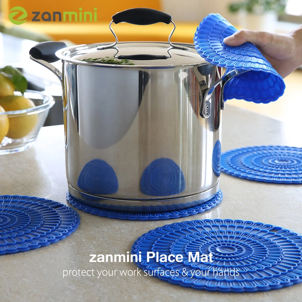 

Zanmini Silicone Hot Pad Food Safe Place Mat Set Of 4