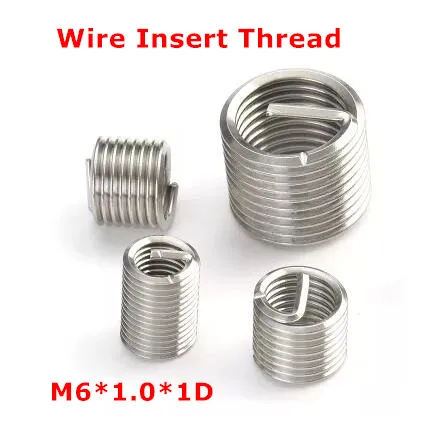 

100pcs M6*1.0*1D Wire Thread Insert , M6 Screw Bushing , stainless steel Wire Screw Sleeve Thread Repair