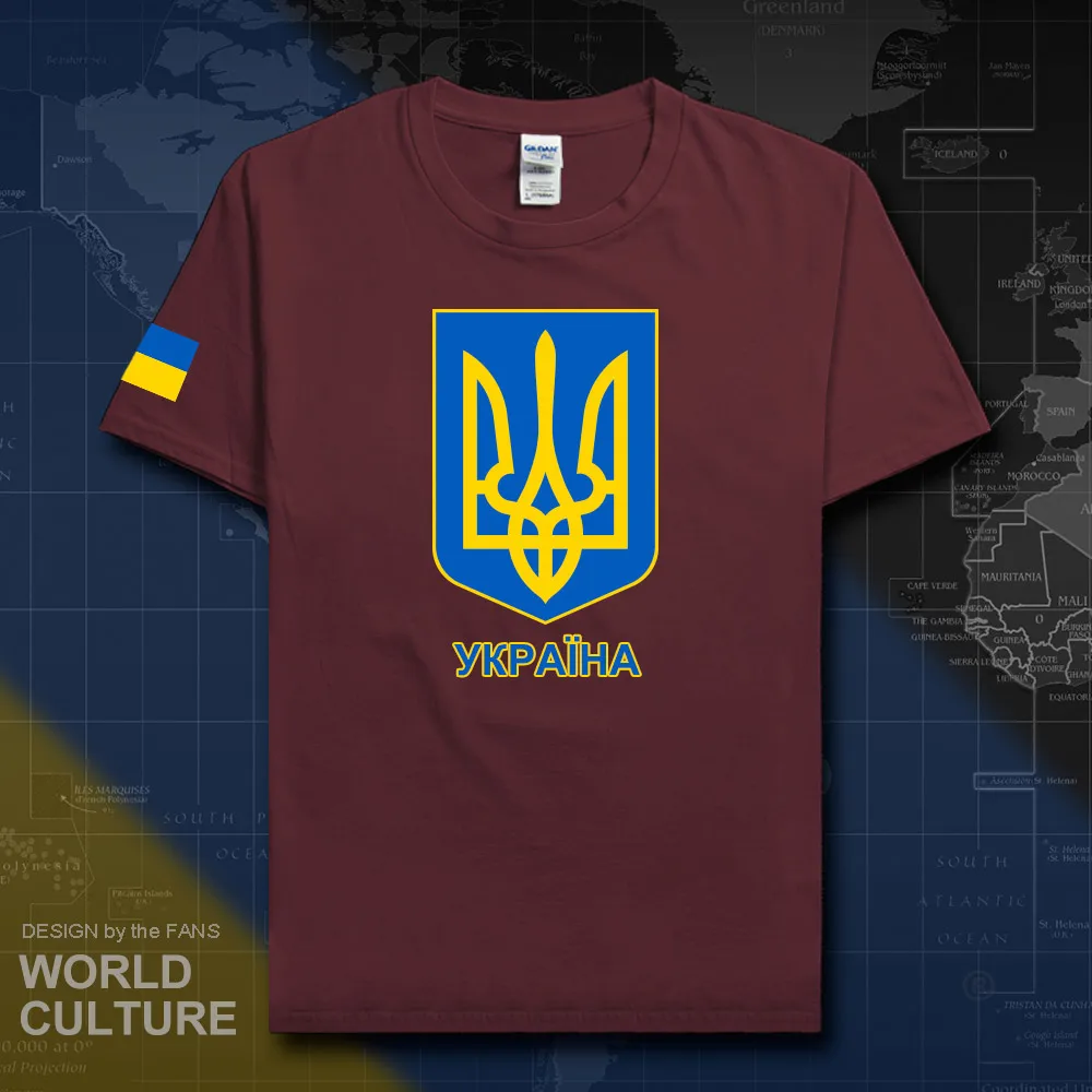 Мужская футболка с круглым вырезом UKR Ukrayina из 100% хлопка 2018|Футболки| |