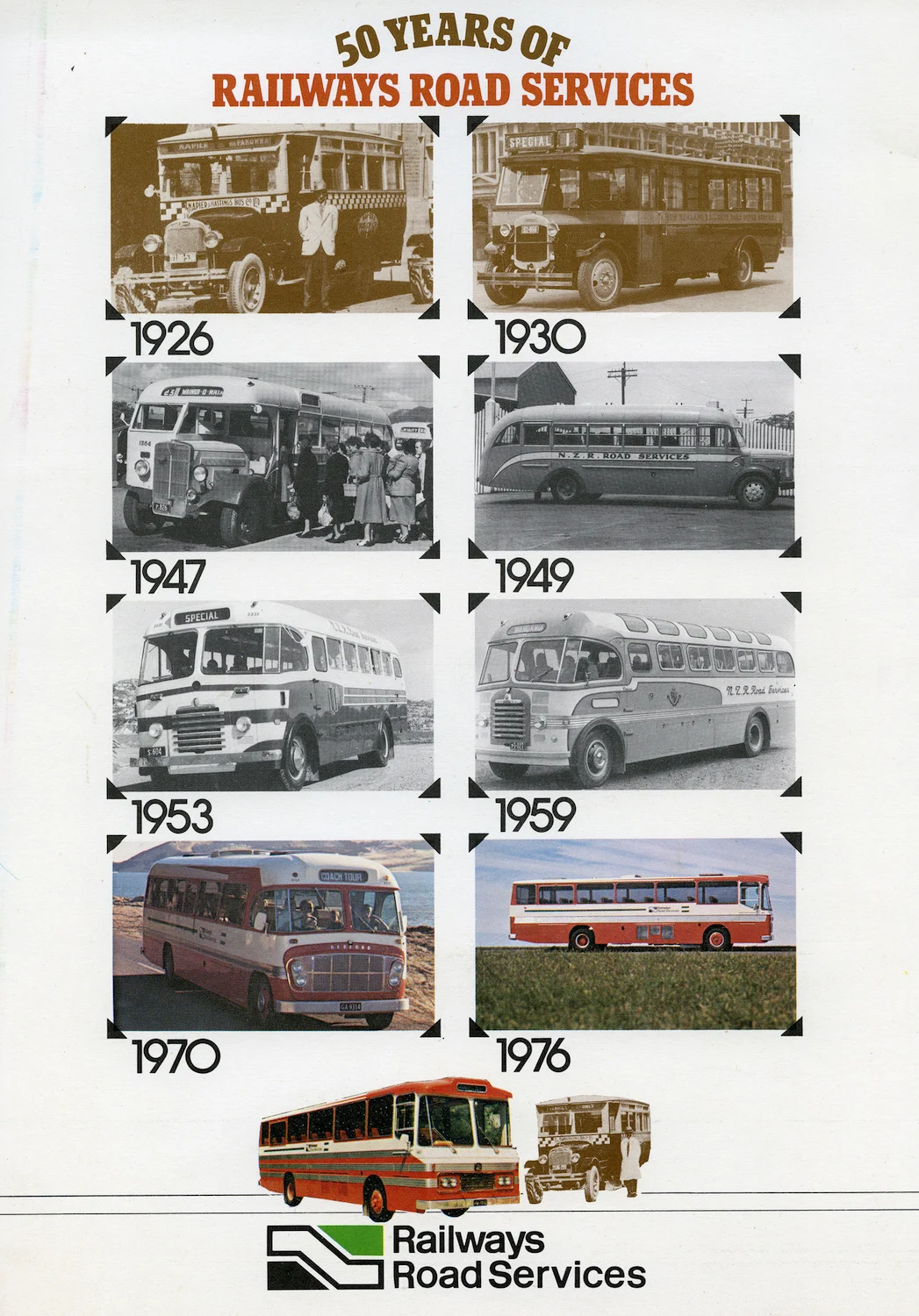 New Zealand NZ From 1926 to 1976 Railway Road Service Travel Classic